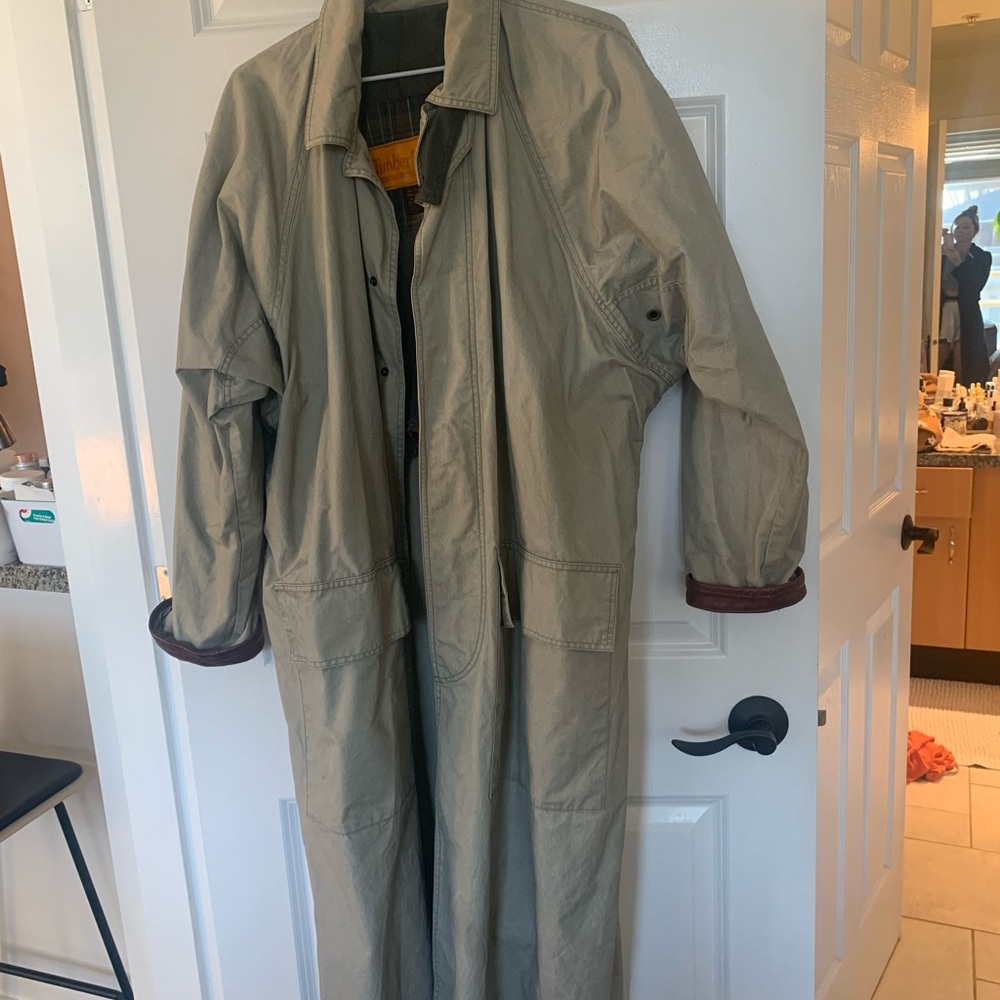 Vintage Timberland Olive Trench Coat unisex, oversized